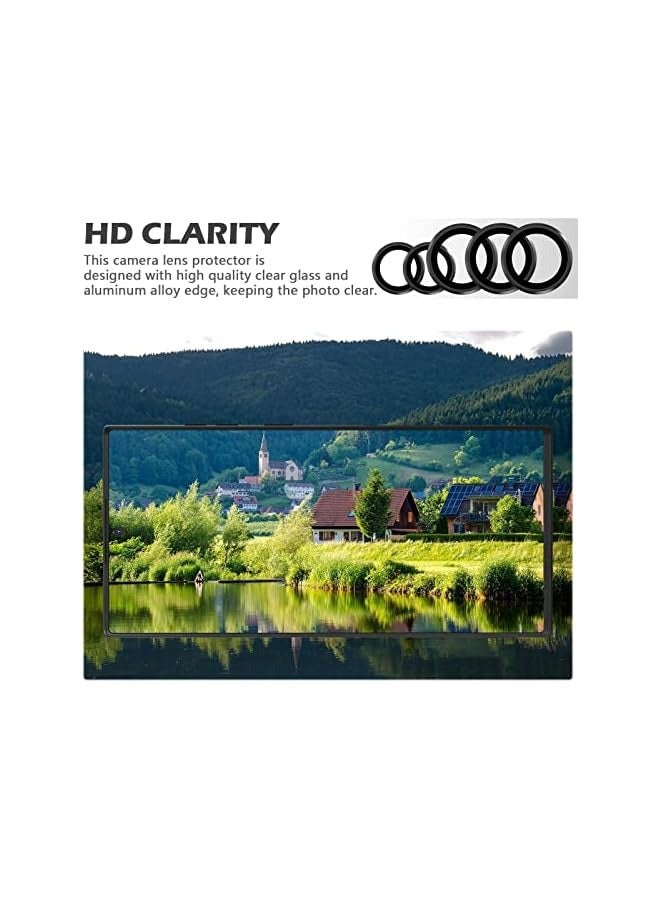 PROMASS Camera Lens Protector for Galaxy S22 Ultra (2022), Scratch-resistant Tempered Glass Back Camera Lens Protector, Aluminum Alloy Full Fit Lens Ring Cover, Black - Image 3