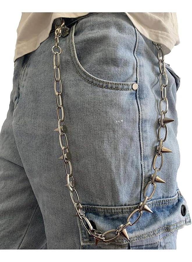 Bluejw PINKPIN Heavy Rivet Biker Keychain Punk Trouser Wallet Chain Hip Hop Jeans Chains Pants Chain For Men Women - Image 1