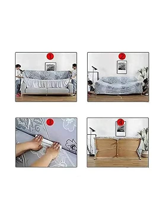 AMAZE ATTIRES AMAZE ATTIRES Universal Sofa Cover for 3 Seater with Flexible Stretch Elastic Sofa Cover for Couch Sofas Check Design ALSC0013  - Image 5