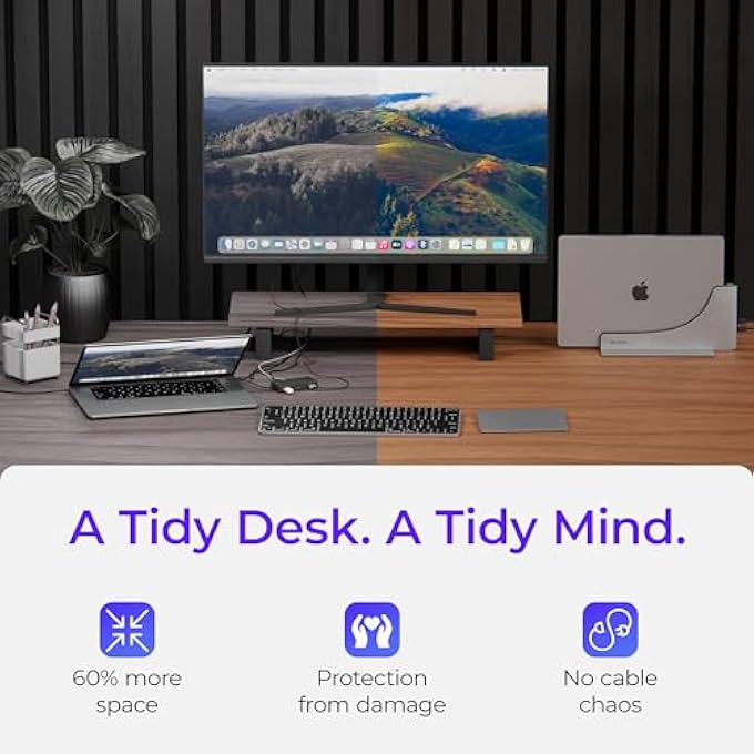 Ascrono MACBOOK DOCKING STATION PERFECT FOR MACBOOK PRO 14, 2021-23 & M2 - ENJOY 2 THUNDERBOLT-4 USB-C PORTS SEAMLESSLY CONNECT DUAL DISPLAYS - Image 3