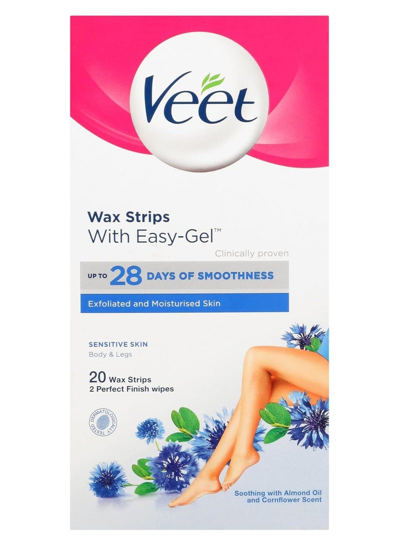 شرائح شمع VeeT جاهزة للاستخدام للبشرة الحساسة، 20 قطعة