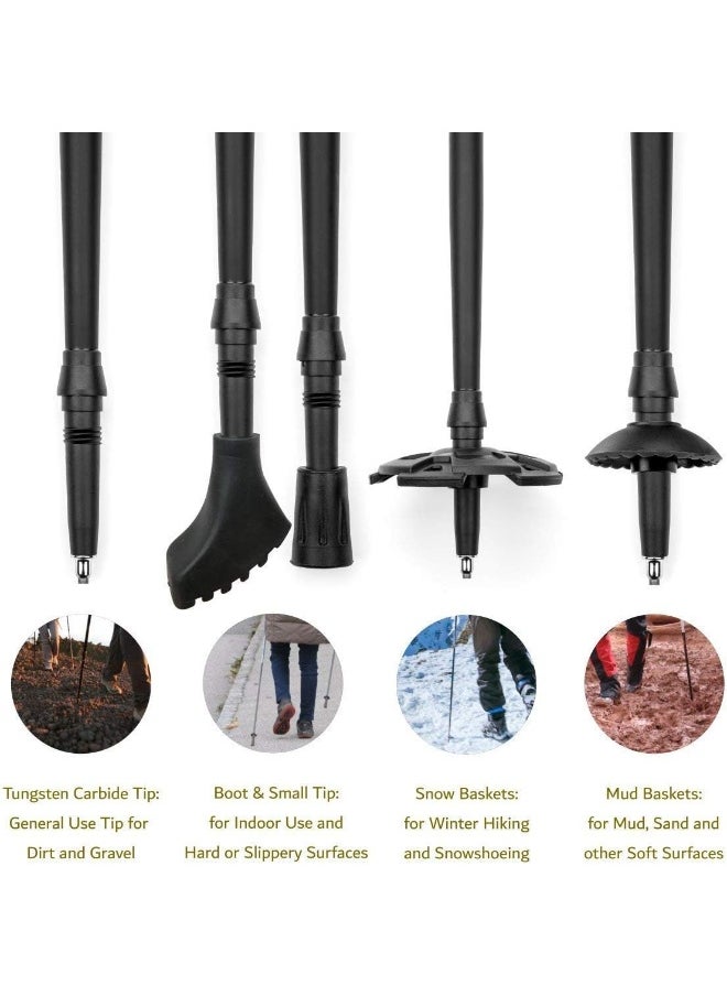 Cascade Mountain Tech Cascade Mountain Tech Trekking Poles - Carbon Fiber Folding Walking Sticks with Quick Adjustable Locks (Set of 2)  - Image 5