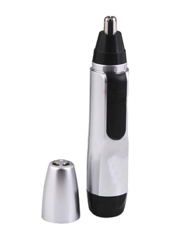 مقص شعر أنف وأذن بدون ألم، يعمل بالبطارية مع شفرات مزدوجة - للرجال والنساء (أسود) - Image 1