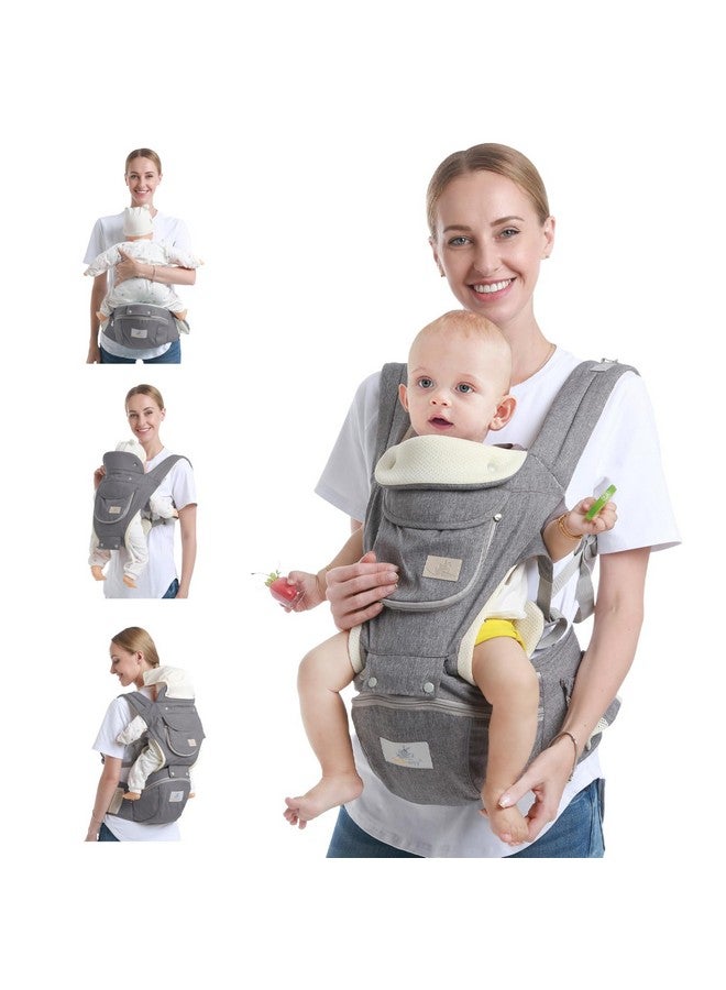 Ocanoiy Baby Hip Seat Carrier Baby Waist Stool For Child Ergonomic Infant Carrier With Hip Seat Kangaroo Bag Front And Back Baby Holder Carrier 336 Months (New Gray)  - Image 1