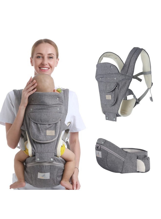 Ocanoiy Baby Hip Seat Carrier Baby Waist Stool For Child Ergonomic Infant Carrier With Hip Seat Kangaroo Bag Front And Back Baby Holder Carrier 336 Months (New Gray)  - Image 3