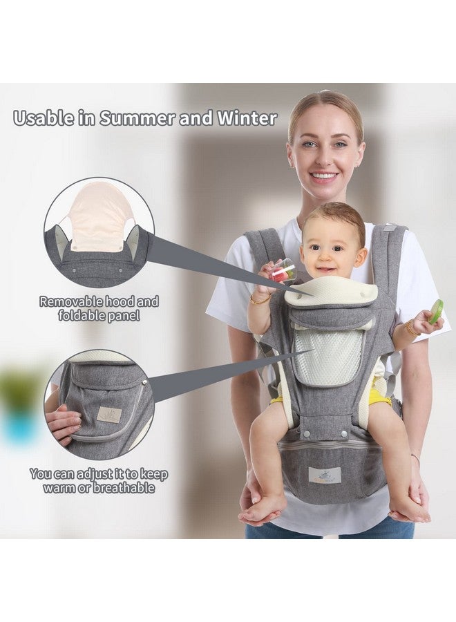 Ocanoiy Baby Hip Seat Carrier Baby Waist Stool For Child Ergonomic Infant Carrier With Hip Seat Kangaroo Bag Front And Back Baby Holder Carrier 336 Months (New Gray)  - Image 5