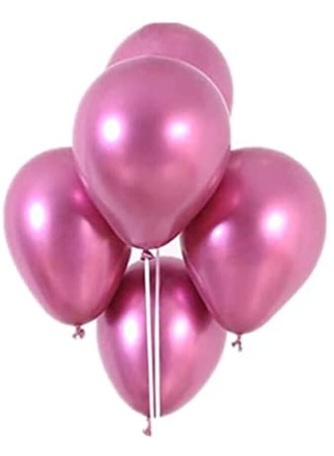 Party Time 10 Pieces Metallic Pearlescent Pink Latex Balloons Set 12 Inches - Image 1