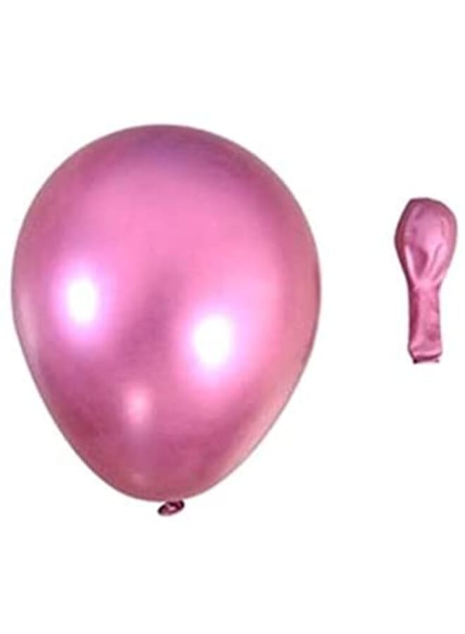 Party Time 10 Pieces Metallic Pearlescent Pink Latex Balloons Set 12 Inches - Image 2
