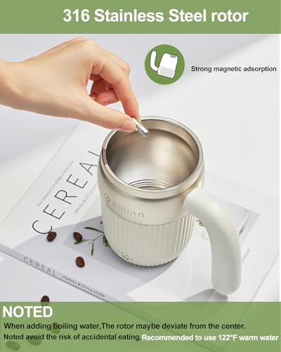 JOTER & LIBEAR Self Stirring Coffee Mug, Rechargeable Magnetic Stirring Cup, Thermos, Electric Mixing Mug with Lid for Coffee/Milk/Cocoa and Other Beverages - 15 Oz (Gray) - Image 2