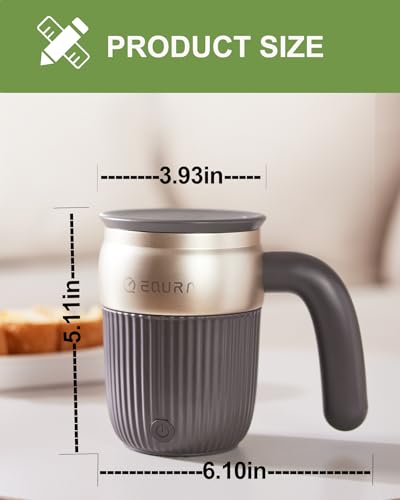 JOTER & LIBEAR Self Stirring Coffee Mug, Rechargeable Magnetic Stirring Cup, Thermos, Electric Mixing Mug with Lid for Coffee/Milk/Cocoa and Other Beverages - 15 Oz (Gray) - Image 5