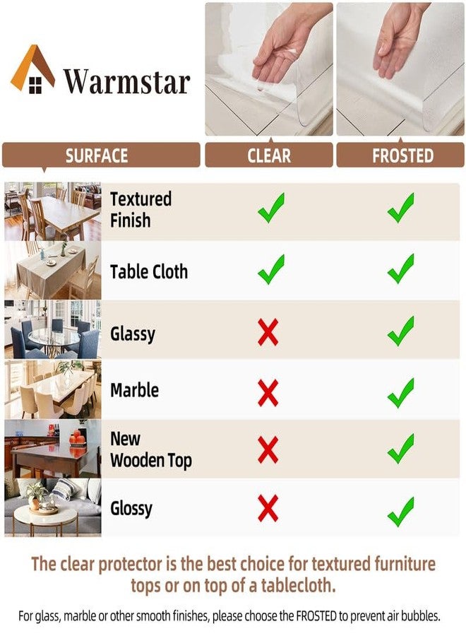 Warmstar Clear Table Cover Protector 14 x 24 Inch,1.5mm Thick Plastic Table Cover Rectangle,PVC Clear Table Protector,Desk Protector Mat for Kitchen, Dresser, Writing Desk，Dining Room Table - Image 4