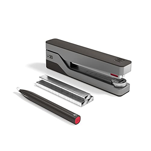 TRU RED Staples TRU RED TR58076 Premium Desktop Stapler Kit, 30-Sheet Capacity, Gray/Red - Image 5