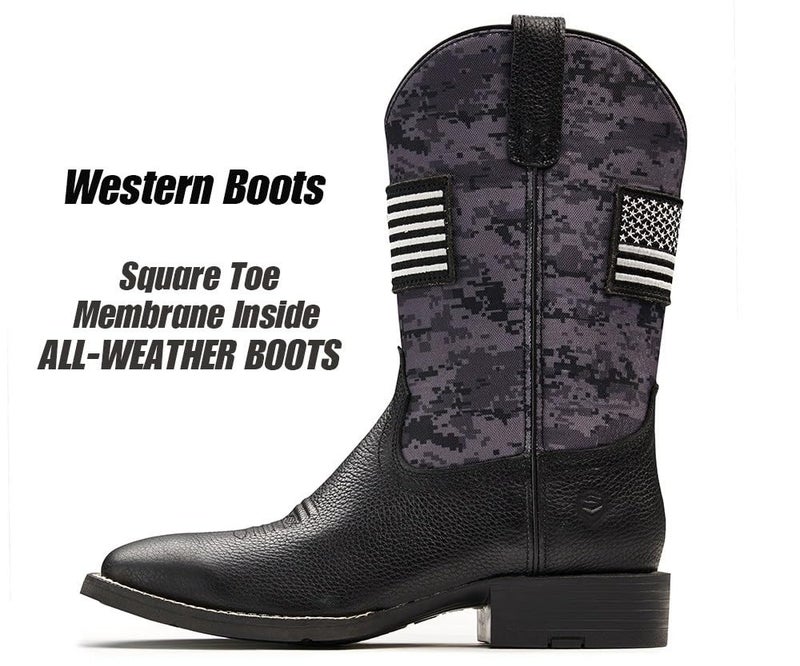 SUREWAY Cowboy Boots For Men - Mens Square Toe Western Boot With Flag,Oil/Slip Resistant,Durable Fashionable Classic Pull on Boots - Image 4