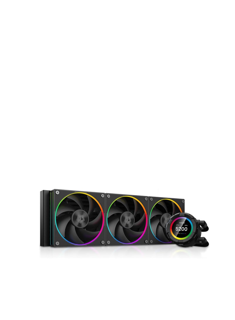 ID-COOLING SL360 CPU Liquid Cooler with Display, Customizable 2.1" LCD Display for Images or Performance Metrics, 360mm AIO Cooler, Three AF127 ARGB Fans, Fits Intel/AMD - Image 1