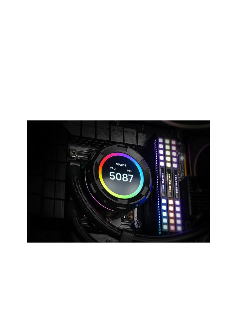 ID-COOLING SL360 CPU Liquid Cooler with Display, Customizable 2.1" LCD Display for Images or Performance Metrics, 360mm AIO Cooler, Three AF127 ARGB Fans, Fits Intel/AMD - Image 5