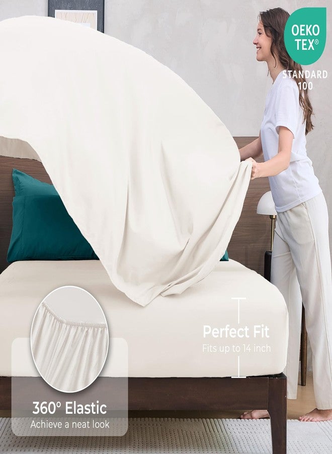 HEVUMYI Queen Comforter Set - 7-Piece All Season Bed in a Bag Queen, Ultra Soft Bedding Set with Comforter, Flat Sheet, Fitted Sheet, Pillowcases, Pillow Shams, Peacock Blue & Ivory - Image 5