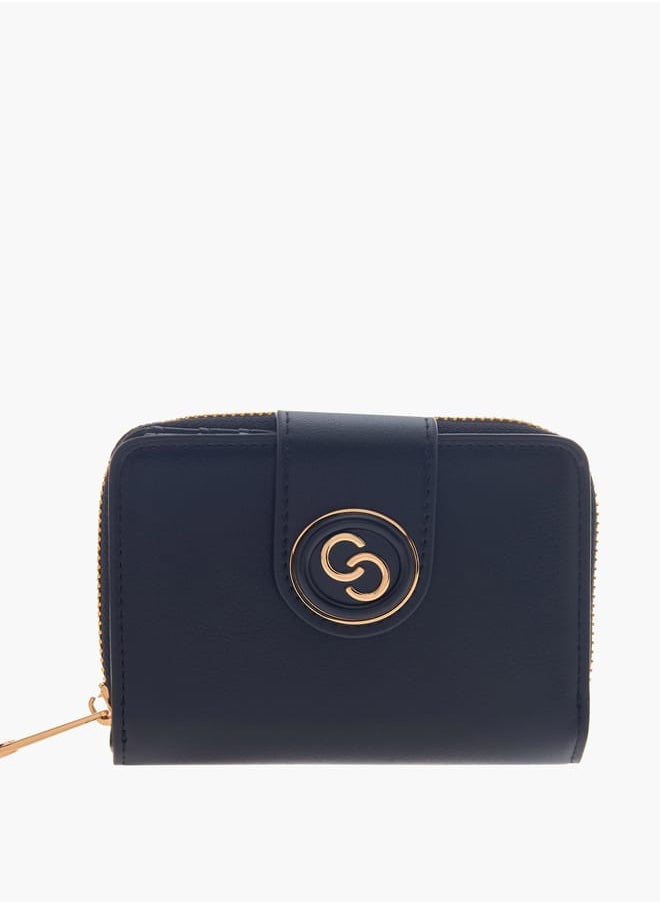 Celeste - Women Logo Detail Zip Around Wallet with Flap Closure - Image 1