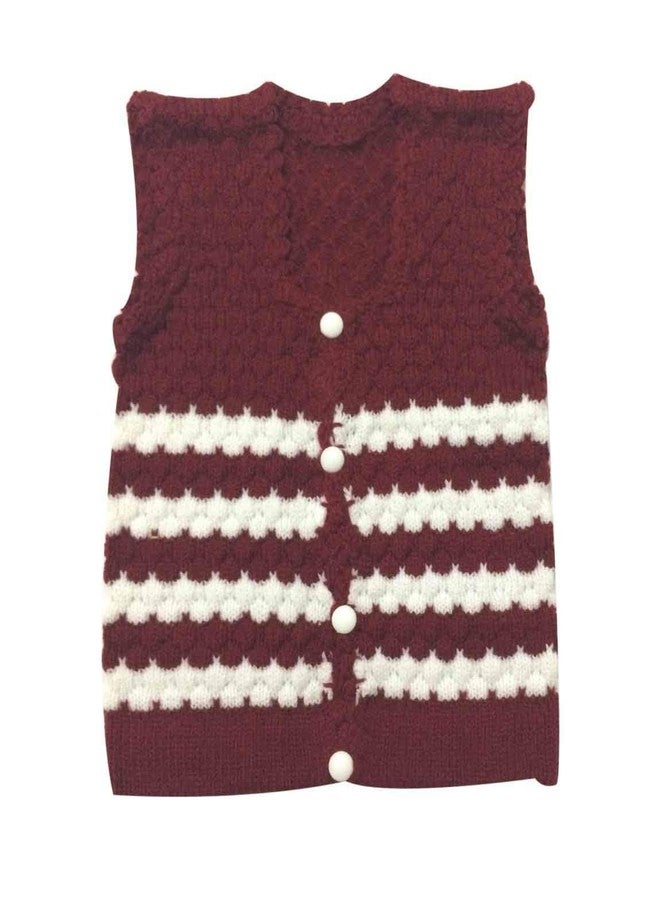 Cute Collection Hand Knitted New Born Baby Woolen Sleeveless Sweater with Pyjami for 0 to 6 Months Baby (Unisex) Multicolour - Image 3