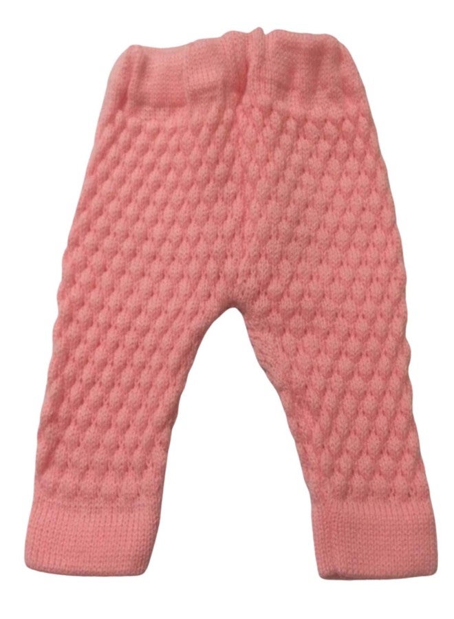 Cute Collection Hand Knitted New Born Baby Woolen Sleeveless Sweater with Pyjami for 0 to 6 Months Baby (Unisex) Multicolour - Image 2