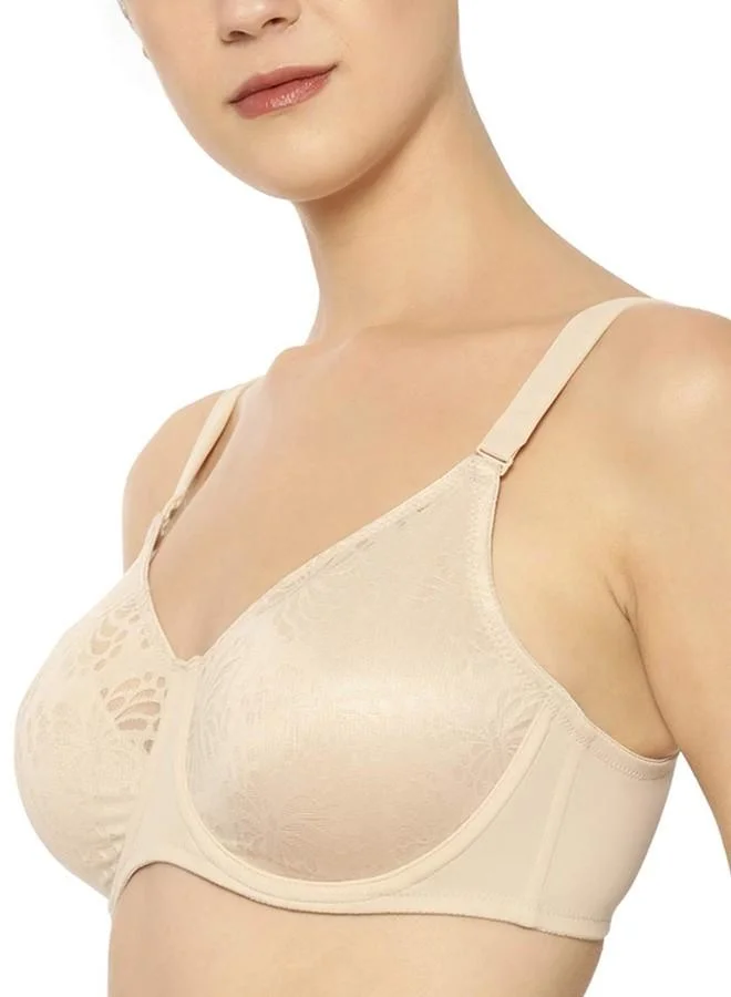 ترايامف Triumph Minimizer Women Bra Wired Non Padded Full Coverage Support |Reduces Bust by One Cup Size Comfortable Moulded High Support Bra for All Day Wear New Beige 32C Pack of 1