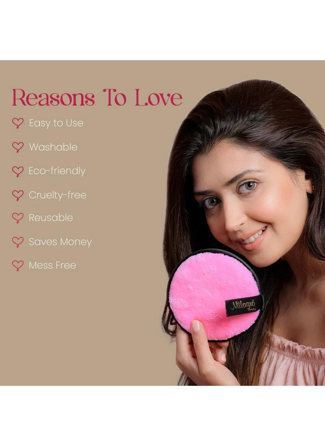 Milagro Beauty Makeup Remover Cleansing Pads Soft & Gentle Reusable Pads For Easily Removing Stubborn Face & Eye Makeup Deep Cleansing, Ideal For Facial Cleansing  - Image 2