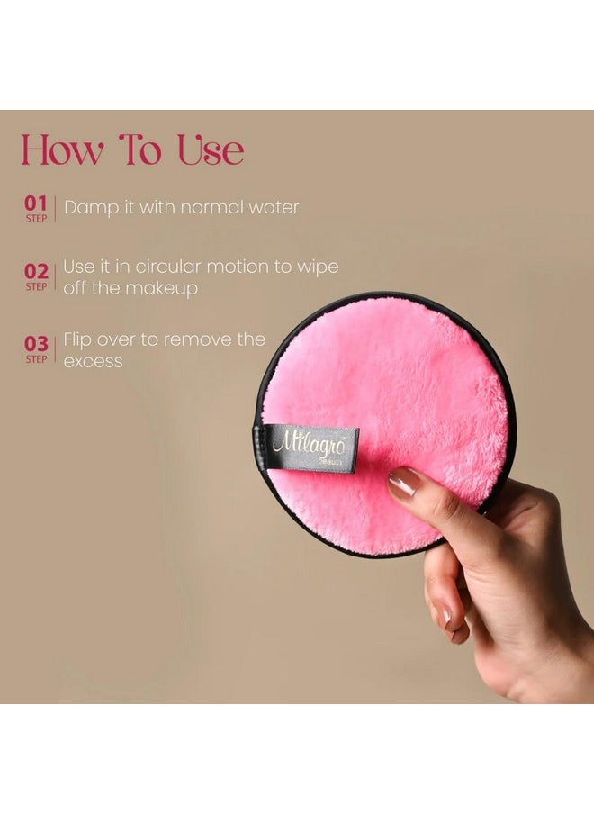 Milagro Beauty Makeup Remover Cleansing Pads Soft & Gentle Reusable Pads For Easily Removing Stubborn Face & Eye Makeup Deep Cleansing, Ideal For Facial Cleansing  - Image 4