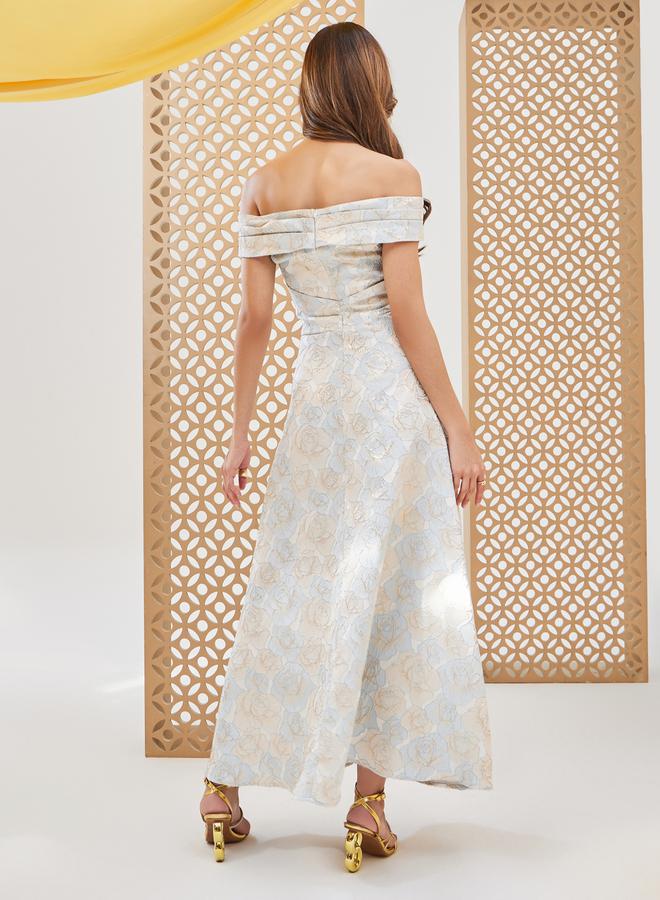 ستايلي فستان زهري مكشوف الكتفين - Image 5