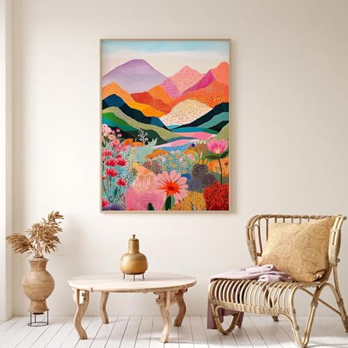 ARPADAMO Mountain Diamond Art Kits for Adults5D Flower Diamond Painting DIY Diamond Art Diamond Painting Kits for AdultRound Full Drill Diamonds Diamond Art Kits for Home Decor12x16inch - Image 3