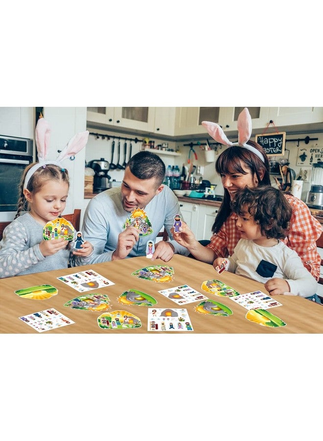 FaCraft 24 Sets Easter Crafts for Kids-Religious Gifts Make an Easter He Lives Sticker Scenes Resurrection Crafts Stickers for Christian Bible Sunday School Party Favors - Image 3