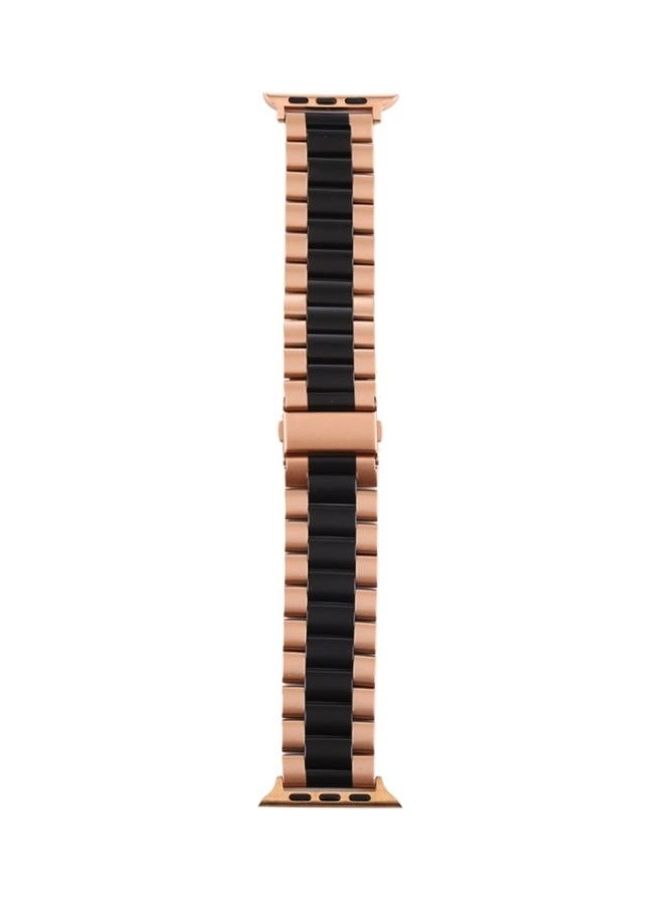 NIBEMINENT Replacement Watchband For Apple Watch Black/Gold - Image 3