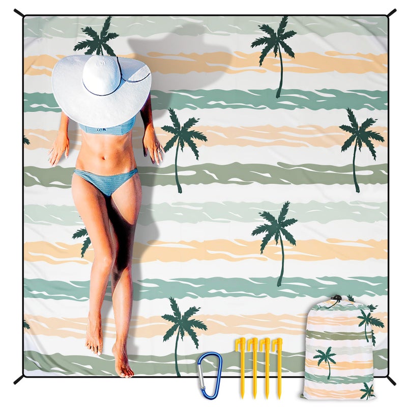 HIHOHO Beach Blanket Waterproof Sandproof Extra Large Beach Mat 79 X 83120x108for 18 Adults Quick Drying Durable Outdoor Picnic Mat for Beach Travel Camping Hiking - Image 2