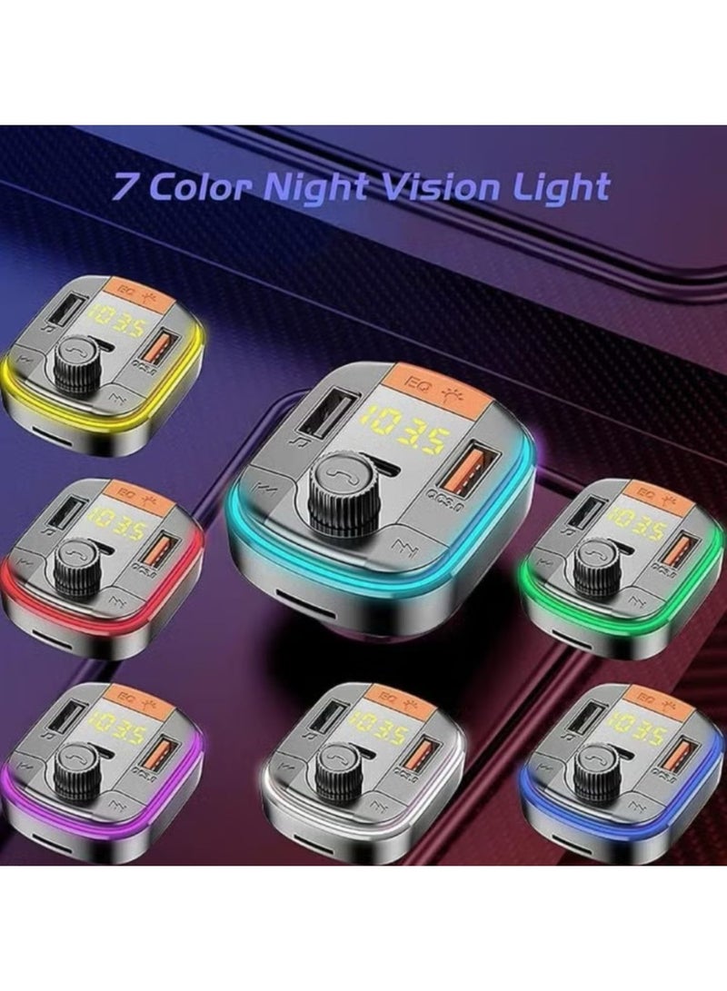 Denx Car charger and Bluetooth player with 3 PD USB ports, compatible with most smartphones, black - Image 5