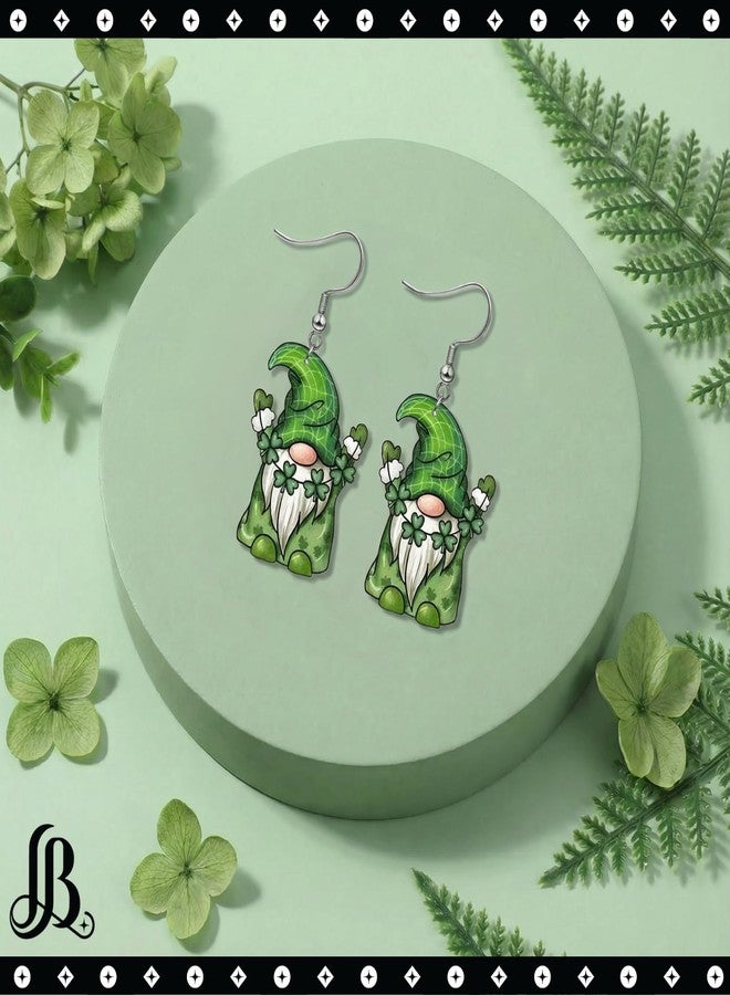LaBling St. Patrick's Day Earrings for Women | Irish Shamrock Acrylic Dangle Earrings | Clover Hat Fun Drop Earrings - 006 - Image 5