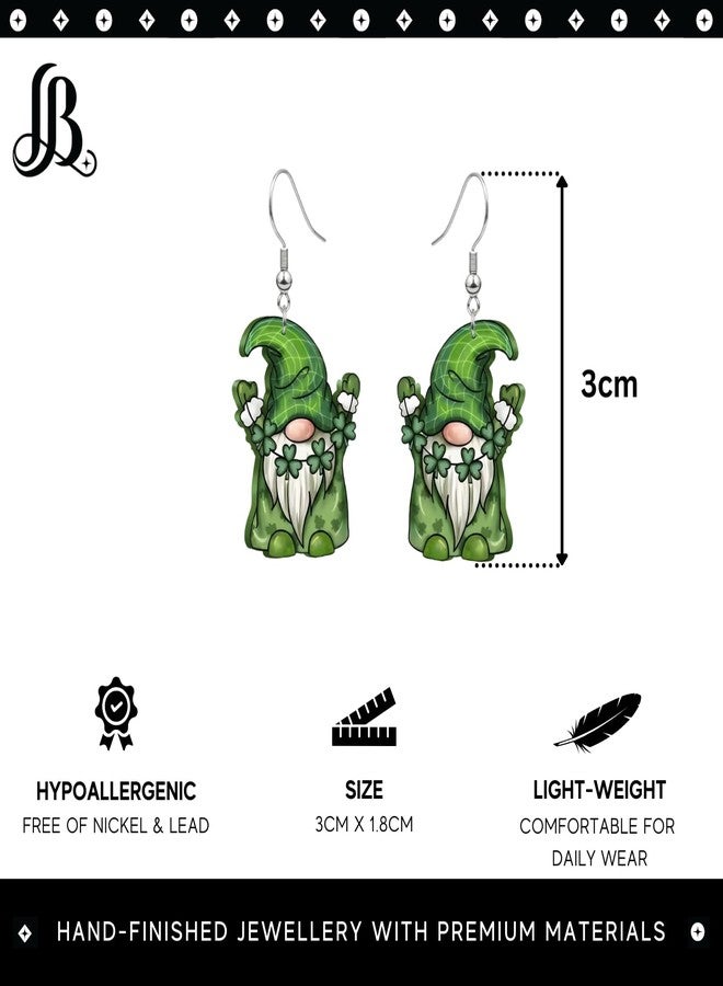 LaBling St. Patrick's Day Earrings for Women | Irish Shamrock Acrylic Dangle Earrings | Clover Hat Fun Drop Earrings - 006 - Image 2