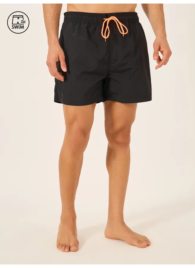 Styli Styli Solid Regular Swim Shorts with Contrast Drawstring