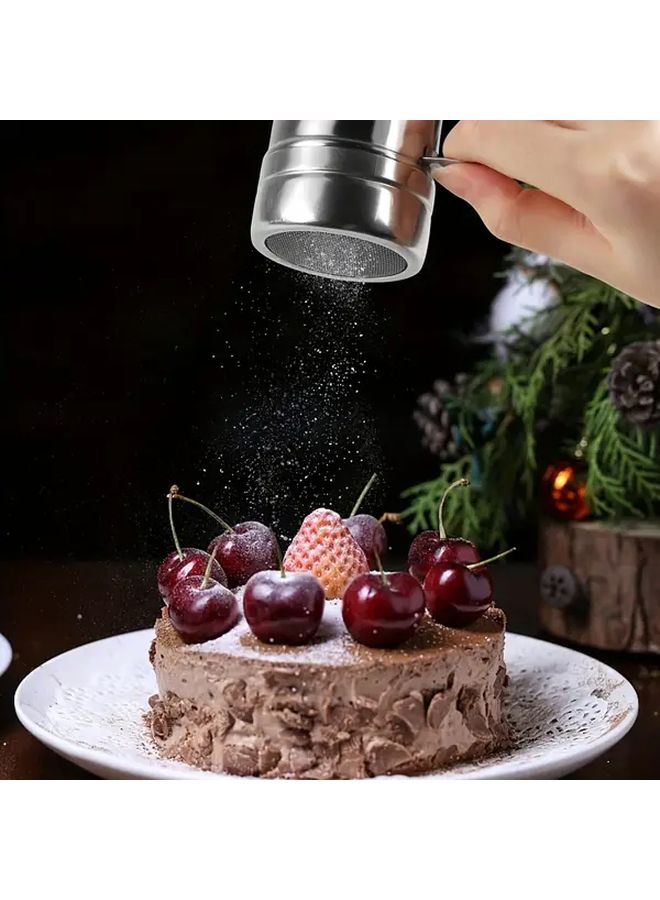 Dense Mesh Stainless Steel Powder Shaker 2 Pack Silvery For Baking Spices Sugar - Image 4