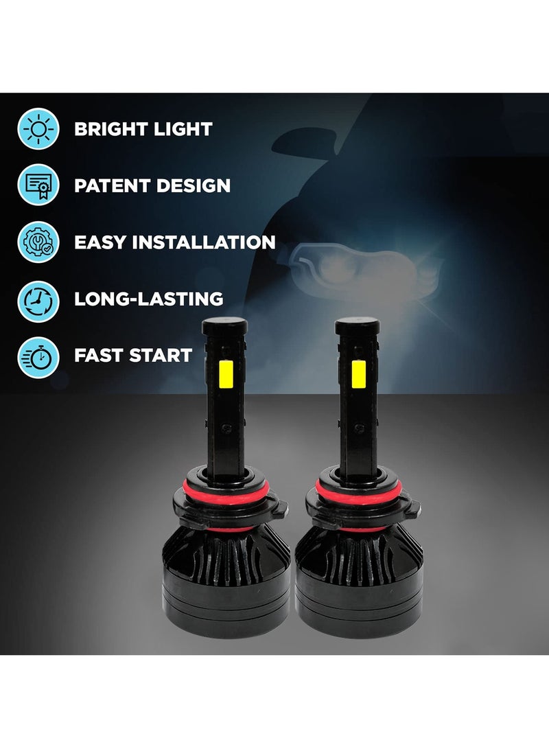مصابيح أمامية LED Spider عالية الأداء، 9006 500 وات 16000 لومن، فائقة السطوع، سهلة التركيب، تدوم طويلاً، يمكن استخدامها في جميع الأحوال الجوية