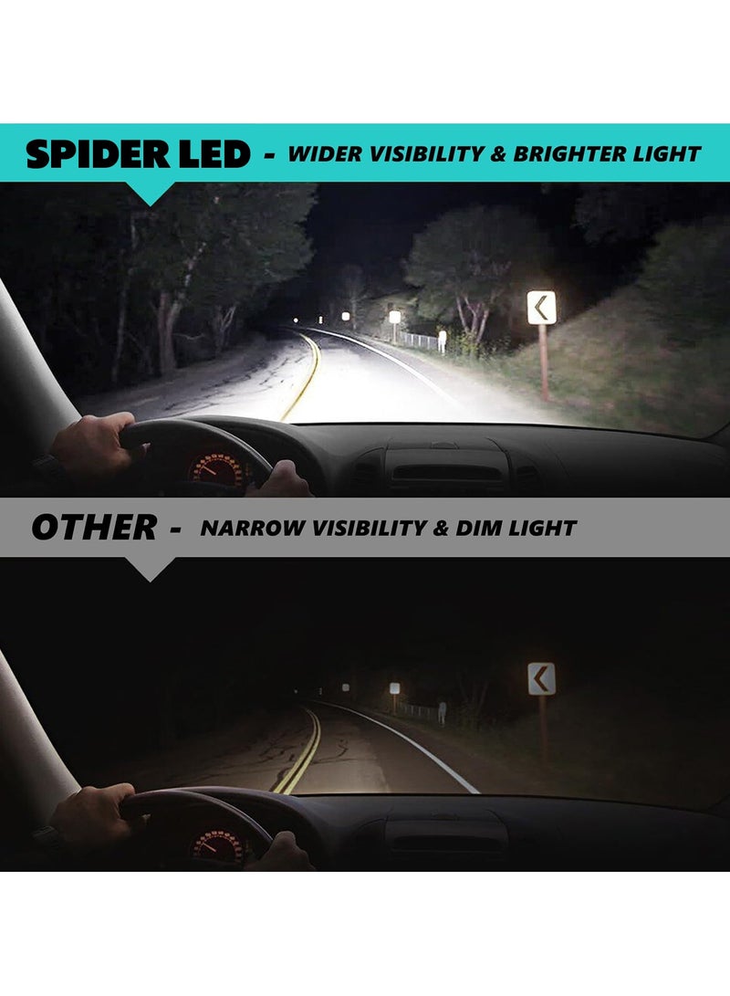 مصابيح أمامية LED Spider عالية الأداء، 9006 500 وات 16000 لومن، فائقة السطوع، سهلة التركيب، تدوم طويلاً، يمكن استخدامها في جميع الأحوال الجوية