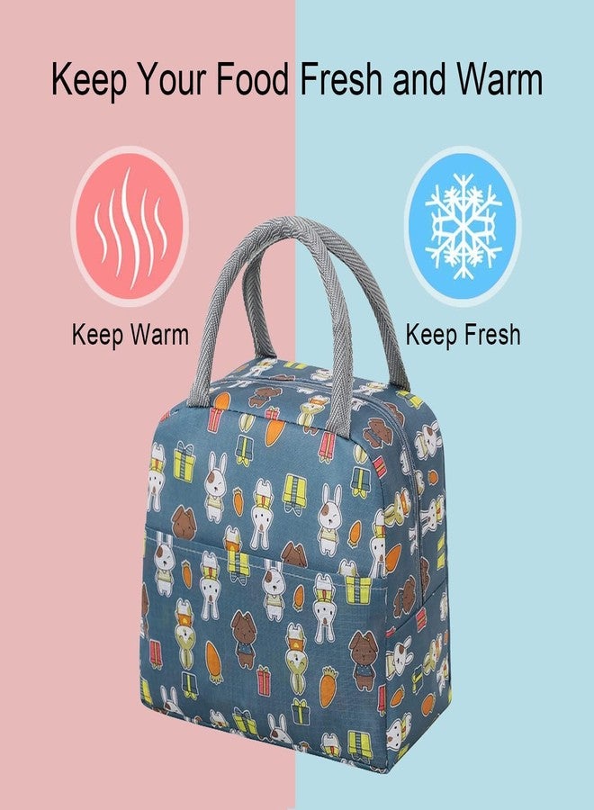 KARDIFF Insulated Lunch Bag for Kids, Women Small Lunch Leakproof Bag for Office, Work, School, Picnic Beach, Office, Outdoor Picnic Bag (Grey Rabbit) - Image 4