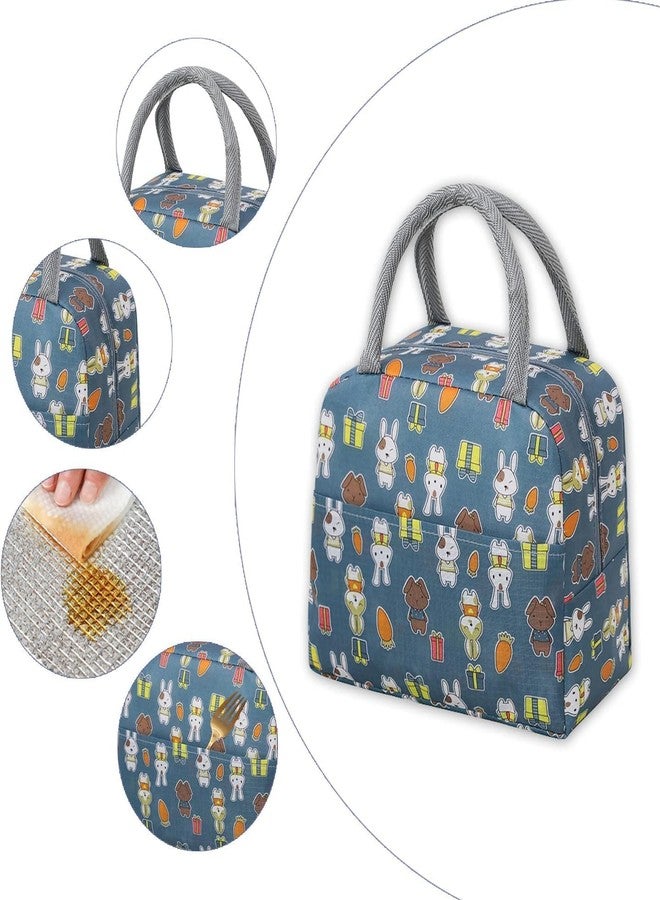 KARDIFF Insulated Lunch Bag for Kids, Women Small Lunch Leakproof Bag for Office, Work, School, Picnic Beach, Office, Outdoor Picnic Bag (Grey Rabbit) - Image 3