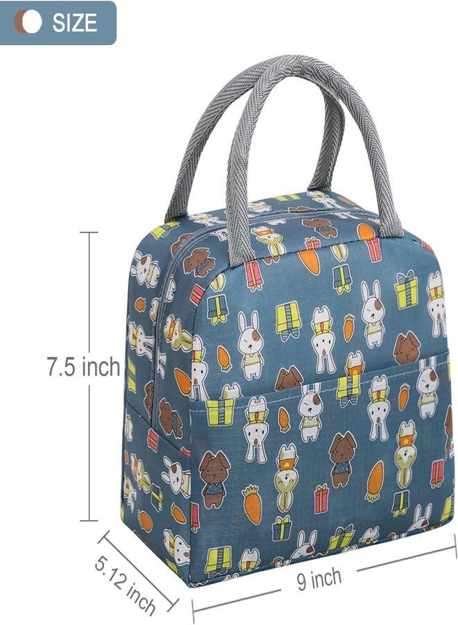 KARDIFF Insulated Lunch Bag for Kids, Women Small Lunch Leakproof Bag for Office, Work, School, Picnic Beach, Office, Outdoor Picnic Bag (Grey Rabbit) - Image 2