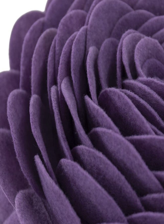 KINGROSE 3D Flower Decorative Throw Pillow Round Cushion for Sofa Chair Couch 14 Inches Round Purple - Image 4