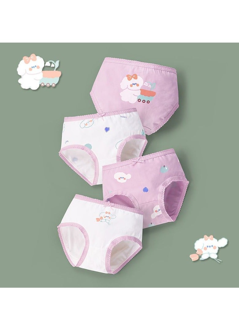 ريدمابليتيك 4 قطع من سراويل داخلية قطنية للبنات على شكل حرف A - Image 1