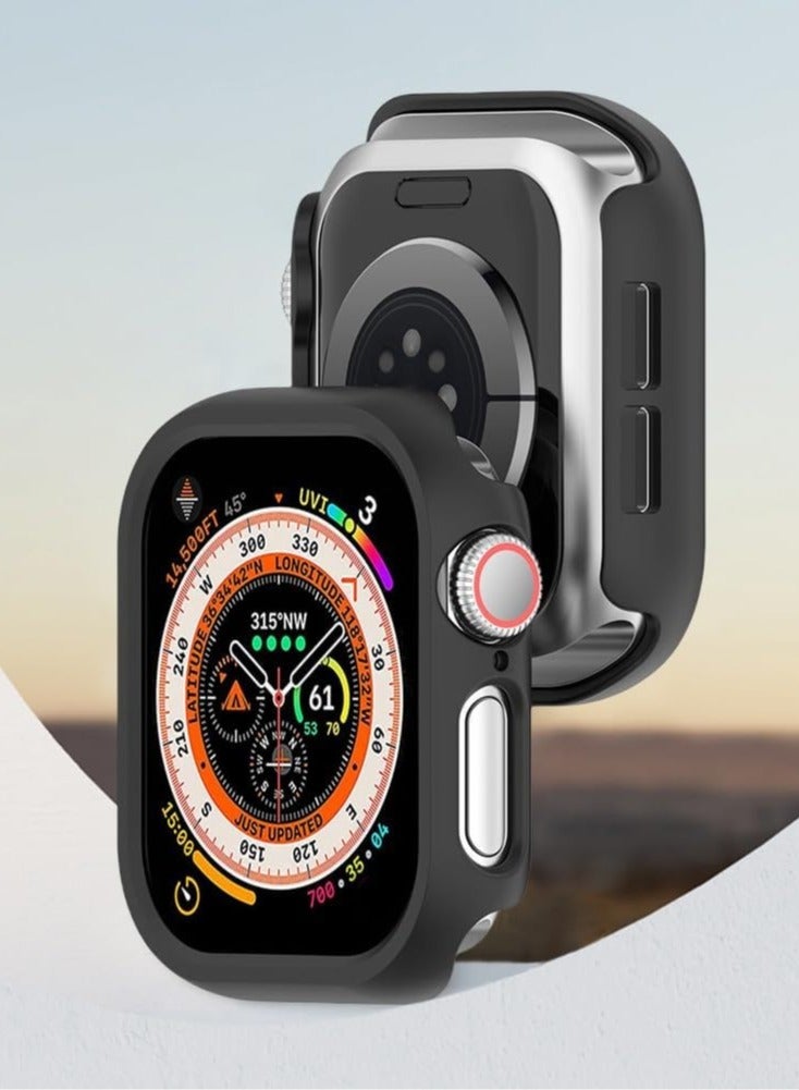 جراب صلب متوافق مع ساعة Apple Watch Series 10 مقاس 42 مم (2024)، [مقاوم للصدمات بزاوية 360 درجة + مضاد للخدش] جراب لساعة iWatch S10 مقاس 42 مم - أسود - Image 4