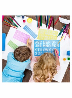 Y&D Alphabet Letter Stencil Set for Kids and Adults, Painting, Lettering Drawing Templates, Plastic ABC Stencils Protest Posters, Arts Crafts Projects, Pack of 4, Random Color  - Image 2