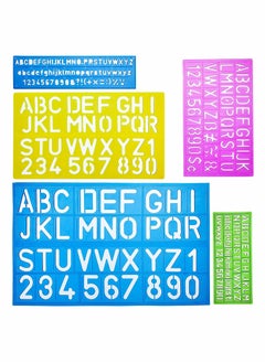 Y&D Alphabet Letter Stencil Set for Kids and Adults, Painting, Lettering Drawing Templates, Plastic ABC Stencils Protest Posters, Arts Crafts Projects, Pack of 4, Random Color  - Image 1