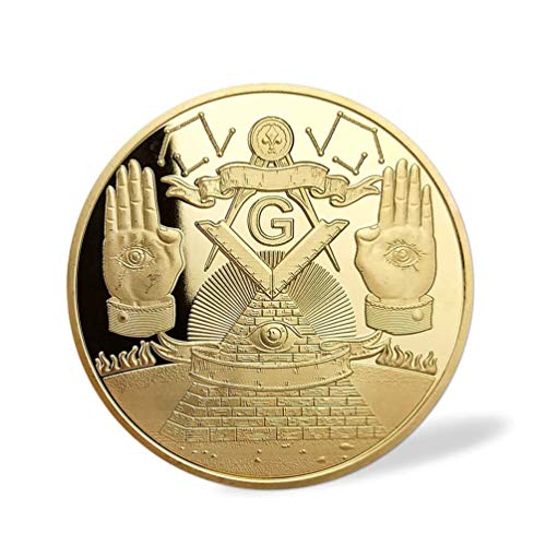 Woerda Masonic Challenge Coin Gold Plated Freemason Coins Collectors Medallion - Image 5