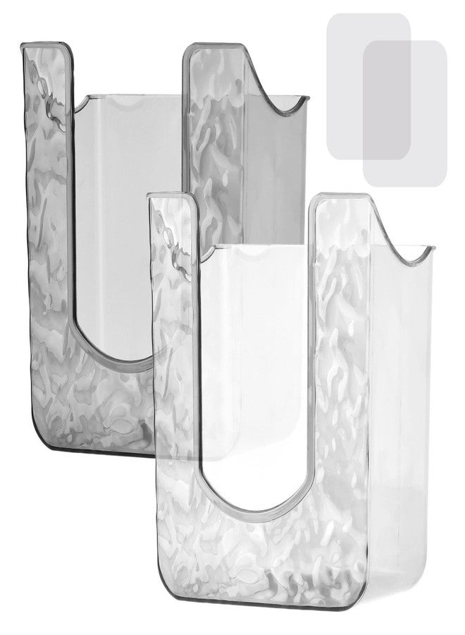 CALIDAKA Bathroom Wipes Holder，Kitchen Wipes Storage, Wall-Mounted Tissue Holder, Non-Slip Flushable Wipes Box, Wipe Container, Wipes Holder for Kitchen Bathroom(Clear+Clear Grey)(Clear+Clear Grey) - Image 1