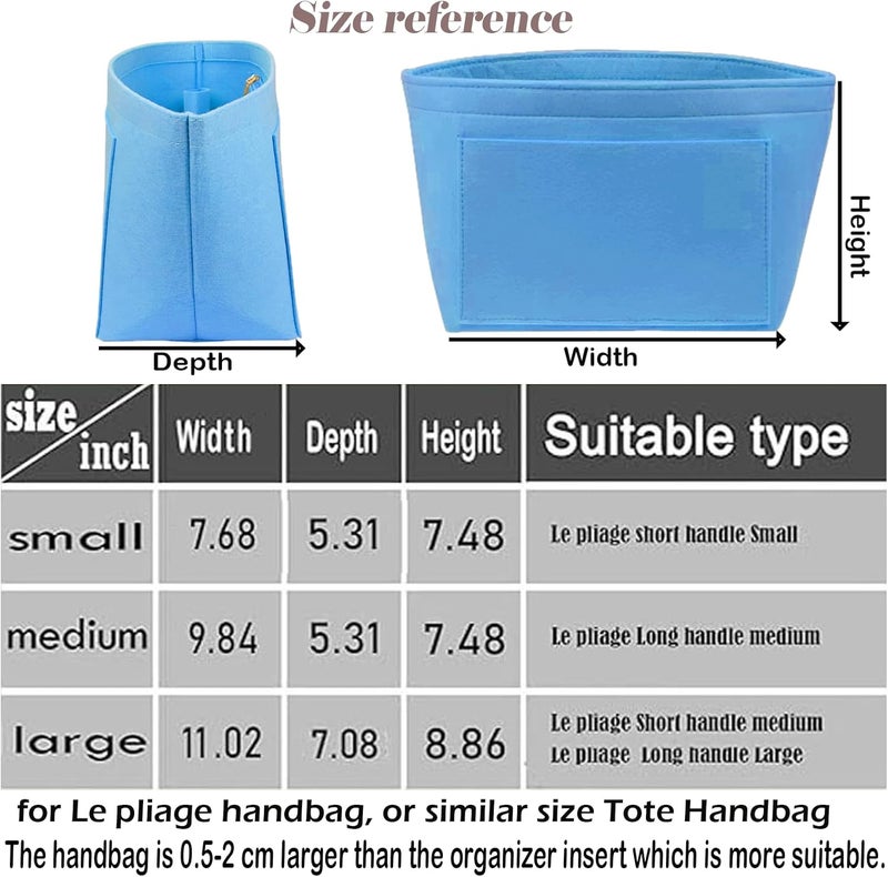 Lckaey Purse Organizer Insert for Le Pliage Neo Handbags Insert Organizer- Premium Felt Organizer, French blue, S, Tidy things up - Image 2