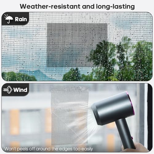 Secopad 5" x 7" Black/Grey Screen Repair Kit, 6 PCS Window Screen Patch Repair Tape for Mesh Window Door, Strong Adhesive Fiberglass Mesh Pacth Tape - Image 3